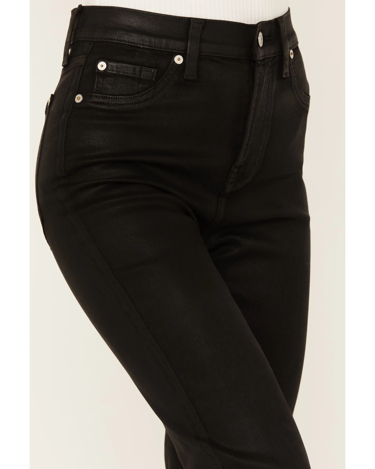 7 For All Mankind Women's High Rise Coated Denim Slim Kick Flare Jeans 5 7 For All Mankind Women's High Rise Coated Denim Slim Kick Flare Jeans - Image 3