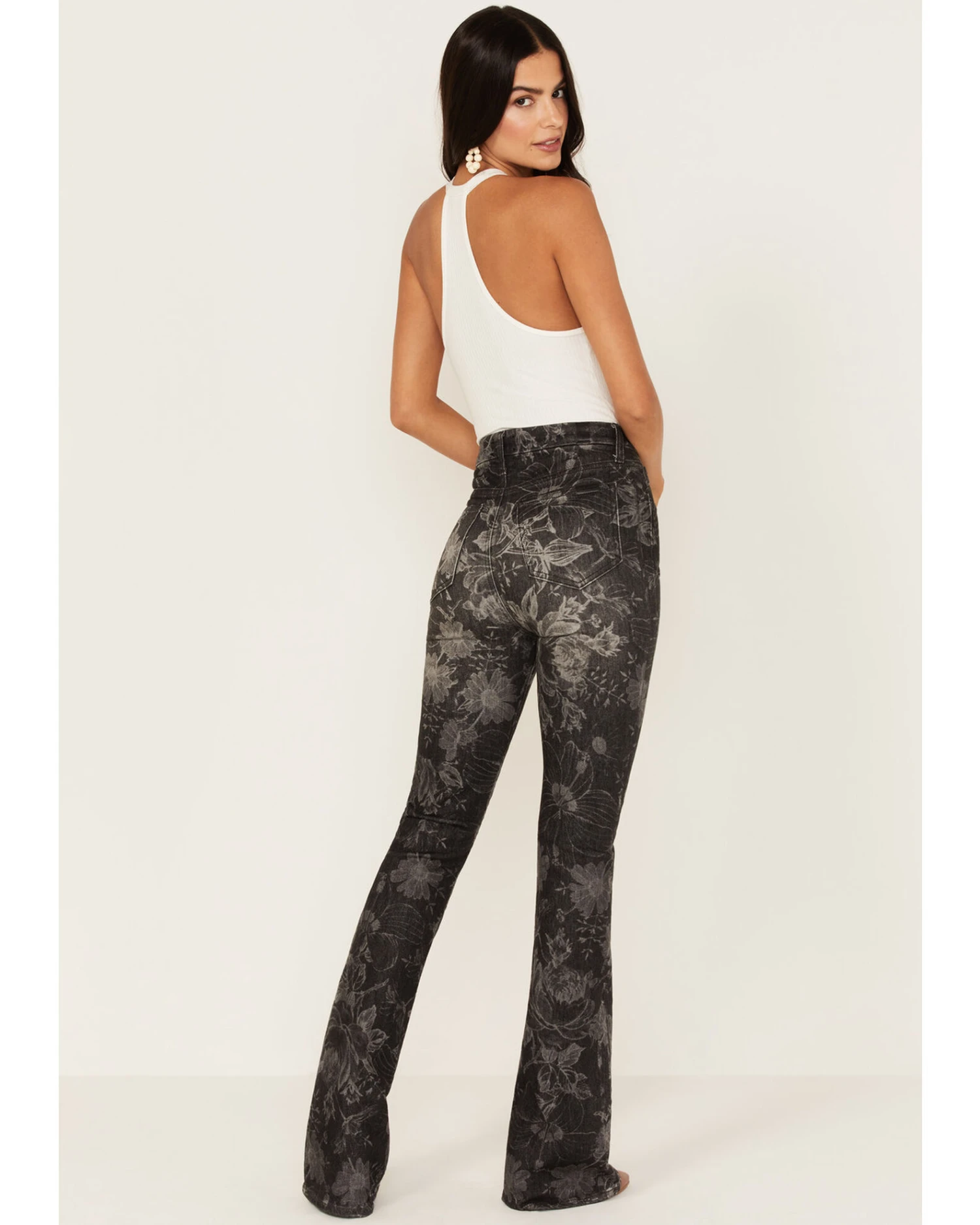 7 For All Mankind Women's Floral Print High Rise Slim Stretch Bootcut Jeans 4 7 For All Mankind Women's Floral Print High Rise Slim Stretch Bootcut Jeans - Image 2