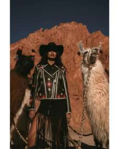 Double D Ranch Women's Chilli Pantine Studded Southwestern Leather Jacket -Dan Post Store 2000381511 001 P1