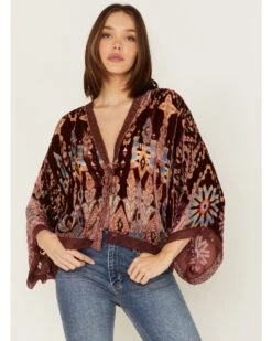 Johnny Was Women's Geo Print Burnout Dazy Kimono -Dan Post Store 2000382060 900 P1