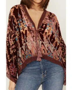 Johnny Was Women's Geo Print Burnout Dazy Kimono -Dan Post Store 2000382060 900 P3