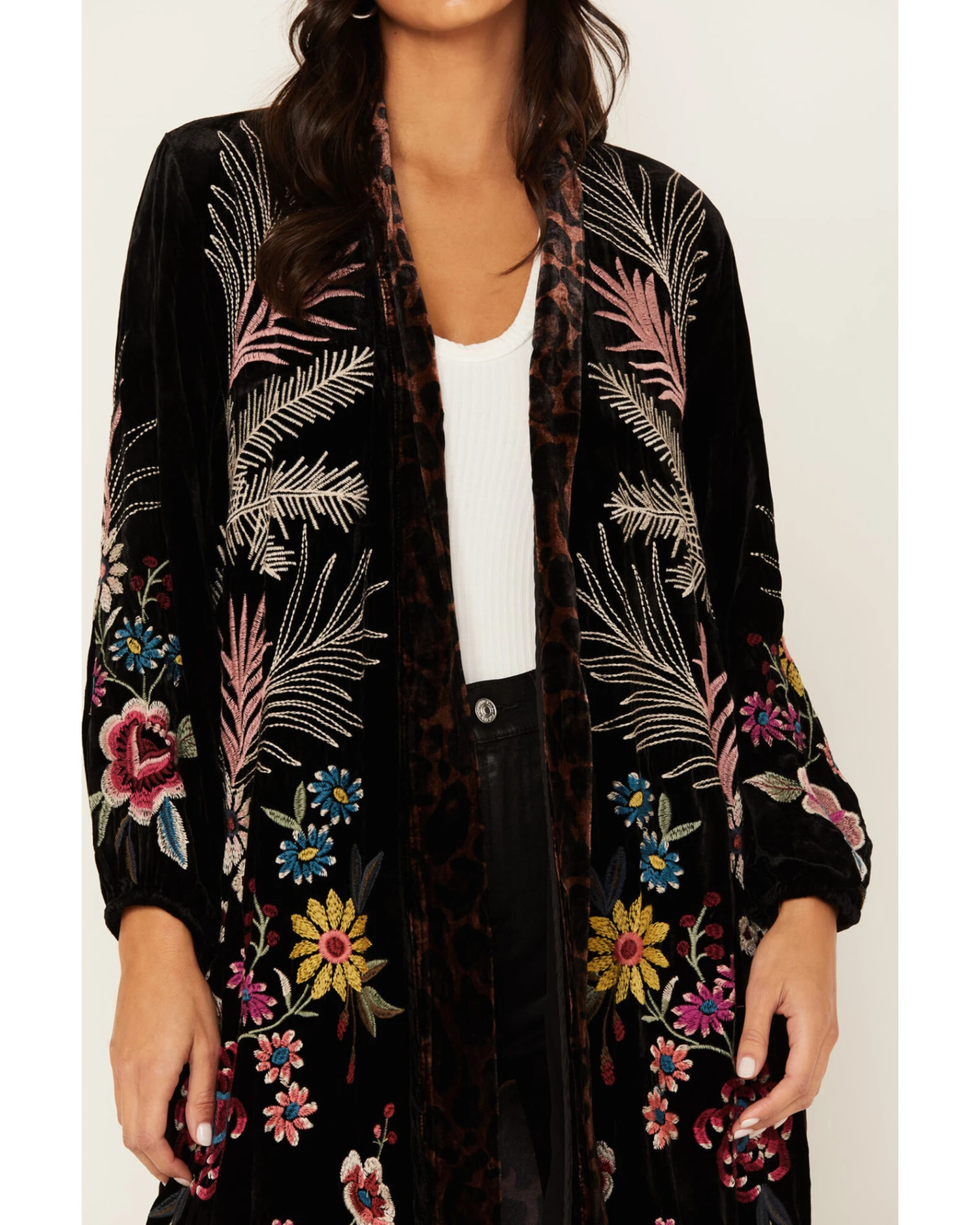 Johnny Was Women's Tiarei Velvet Bishop Sleeve Kimono 6 Johnny Was Women's Tiarei Velvet Bishop Sleeve Kimono - Image 4