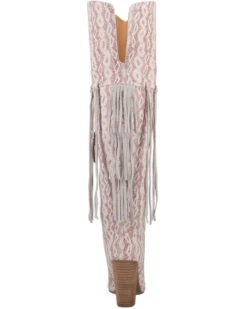 Dingo Women's Kitty Kat Snake Print Fringe Tall Western Boot - Snip Toe -Dan Post Store 2000382148 600 P5