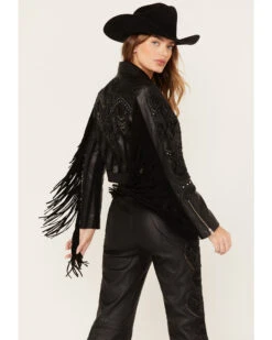 Wonderwest Women's Studded Leather Moto Jacket