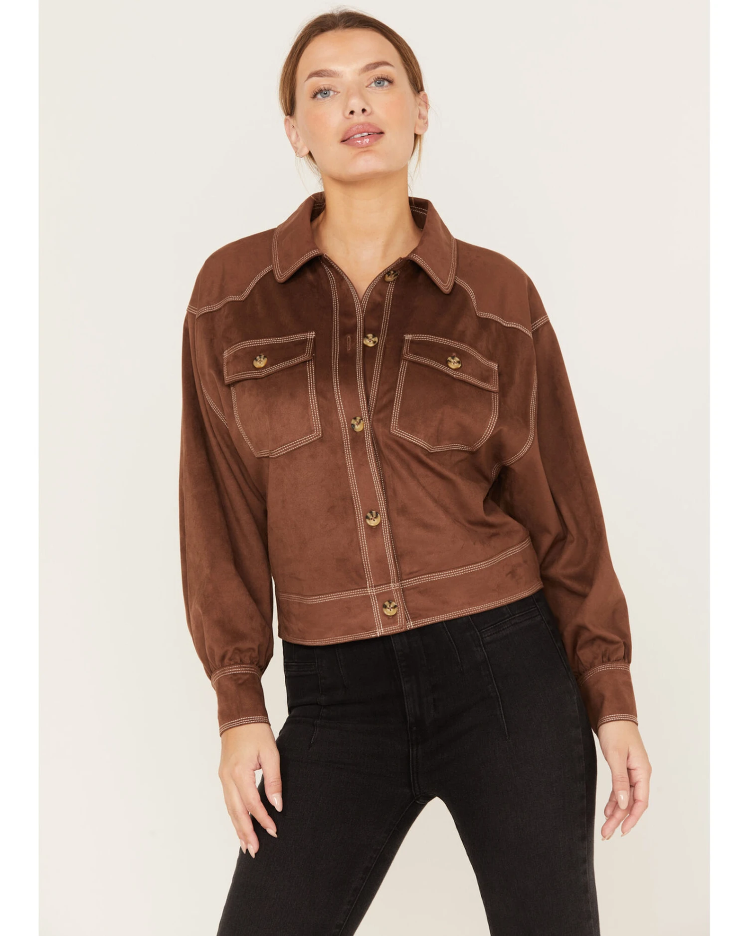 Shyanne Women's Faux Suede Trucker Jacket 3 Shyanne Women's Faux Suede Trucker Jacket