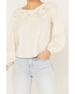 Cleo + Wolf Women's Crochet Long Sleeve Blouse -Dan Post Store 2000382881 110 P3