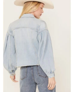 Shyanne Women's Denim Button-Down Fray Shacket