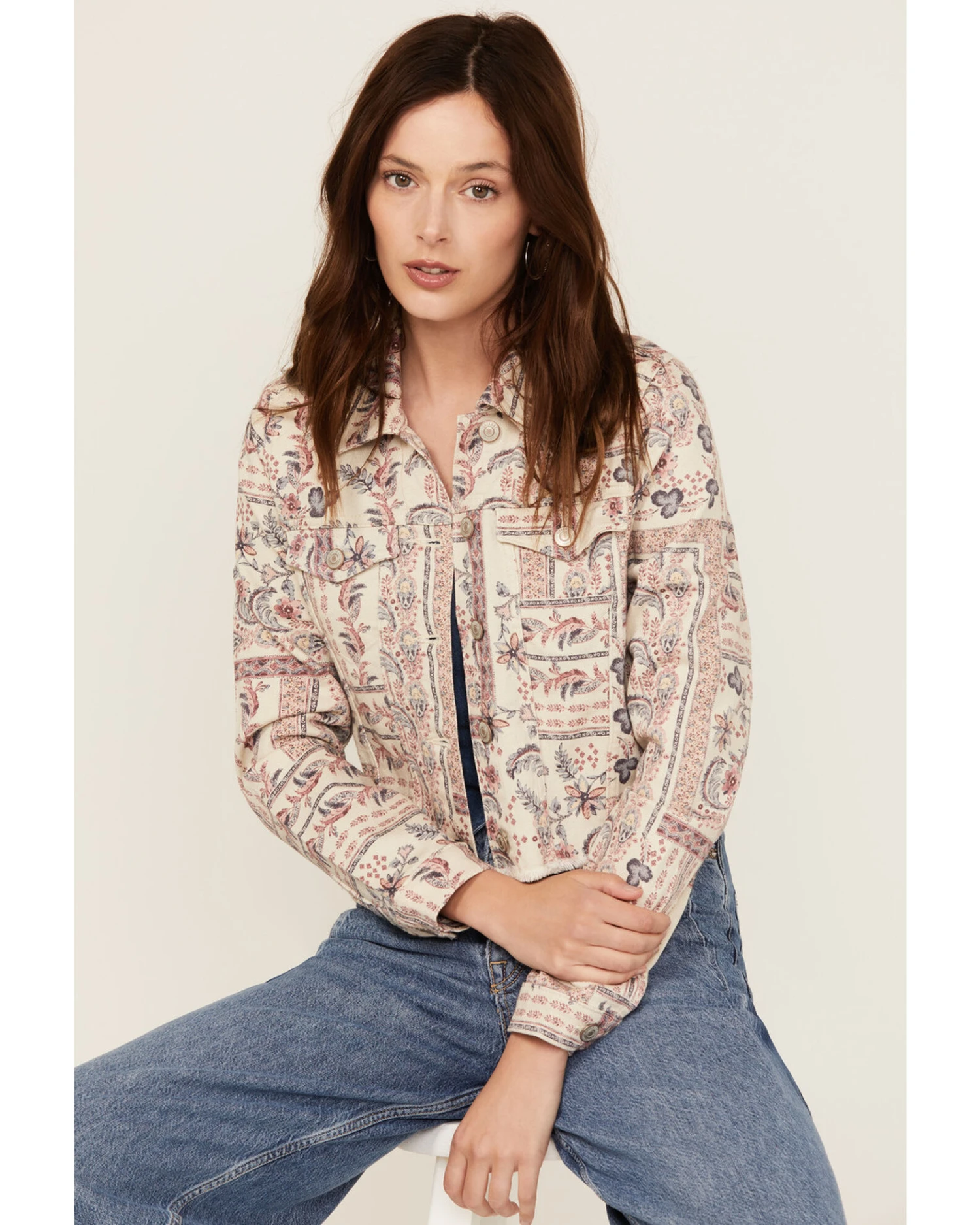 Shyanne Women's Americana Print Denim Jacket 4 Shyanne Women's Americana Print Denim Jacket - Image 2