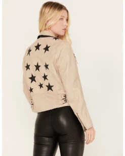 Mauritius Leather Women's Christy Scatter Star Leather Jacket