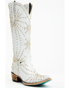 Boot Barn X Lane Women's Exclusive Sparks Fly Satin Pearl Western Bridal Boots - Snip Toe -Dan Post Store 2000385225 100 P1