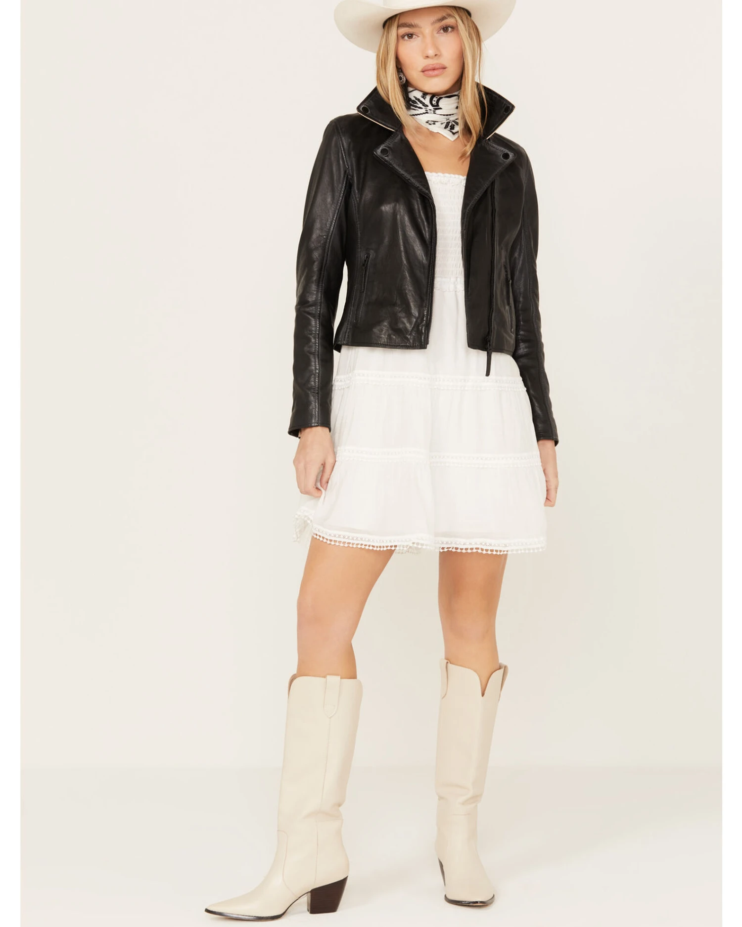 Mauritius Leather Women's Crissy Star And Fringe Detail Leather Jacket 6 Mauritius Leather Women's Crissy Star And Fringe Detail Leather Jacket - Image 4