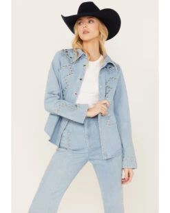 Understated Leather Women's Bluegrass Studded Denim Western Jacket