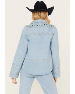 Understated Leather Women's Bluegrass Studded Denim Western Jacket 9 Understated Leather Women's Bluegrass Studded Denim Western Jacket -Dan Post Store 2000386323 400 P4