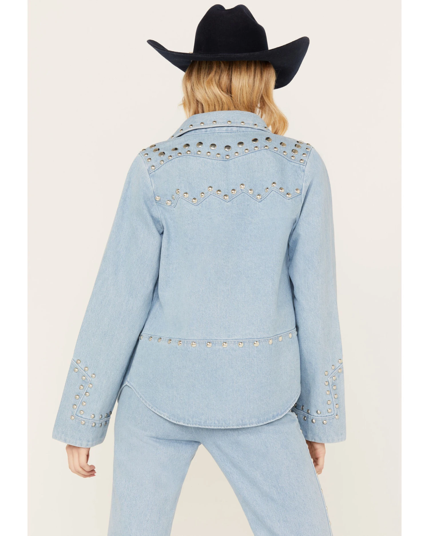 Understated Leather Women's Bluegrass Studded Denim Western Jacket 6 Understated Leather Women's Bluegrass Studded Denim Western Jacket - Image 4