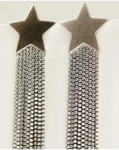 Understated Leather Women's Silver & Rhinestone Fringe Star Earrings 7 Understated Leather Women's Silver & Rhinestone Fringe Star Earrings -Dan Post Store 2000386325 040 P3