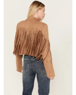 Saints & Hearts Women's Faux Suede Cropped Fringe Jacket -Dan Post Store 2000386537 280 P4