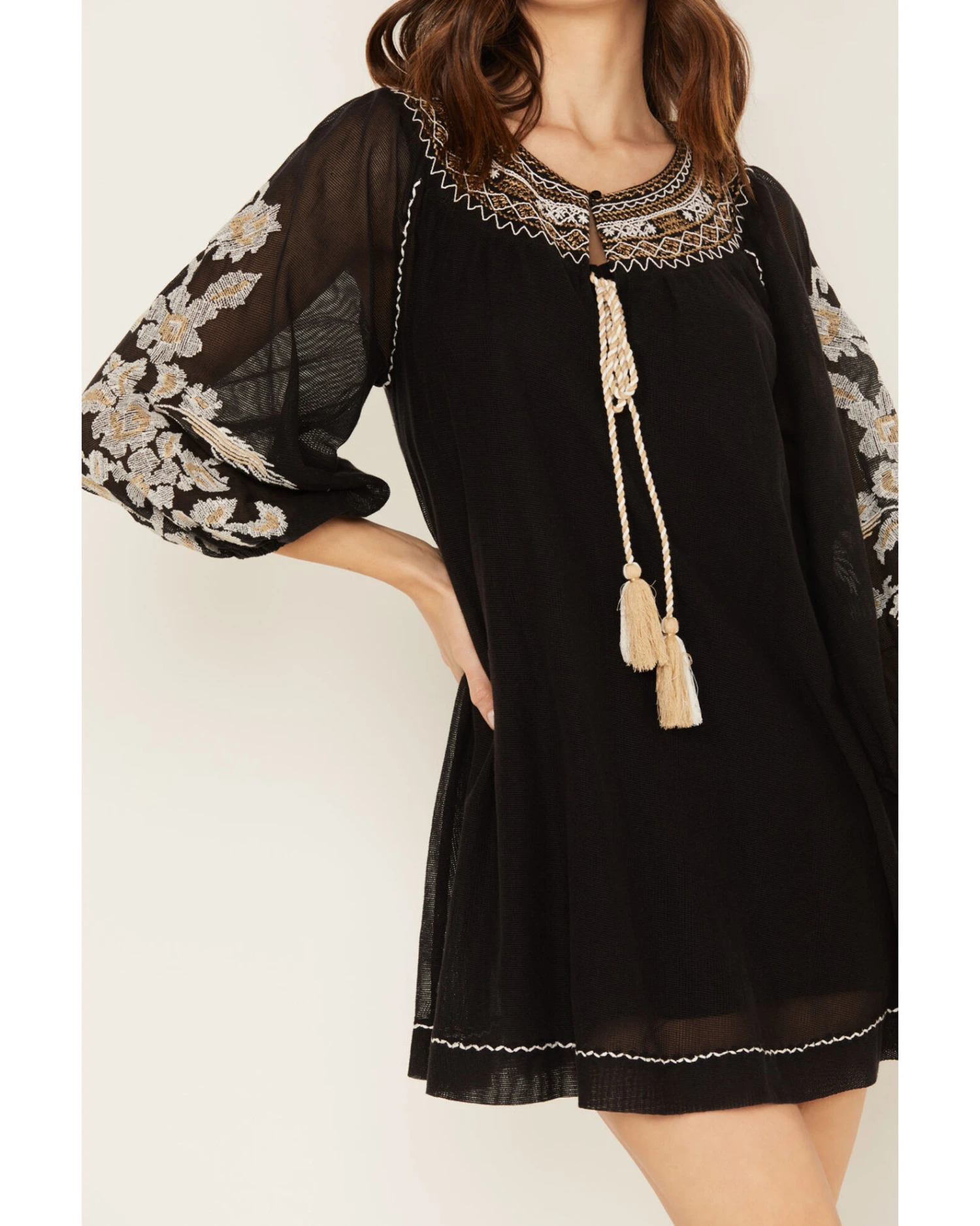 Shyanne Women's Gauze Embroidered Dress 3 Shyanne Women's Gauze Embroidered Dress