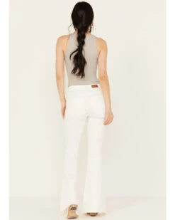 Shyanne Women's Cloud Dancer High Rise Super Flare Stretch Jeans