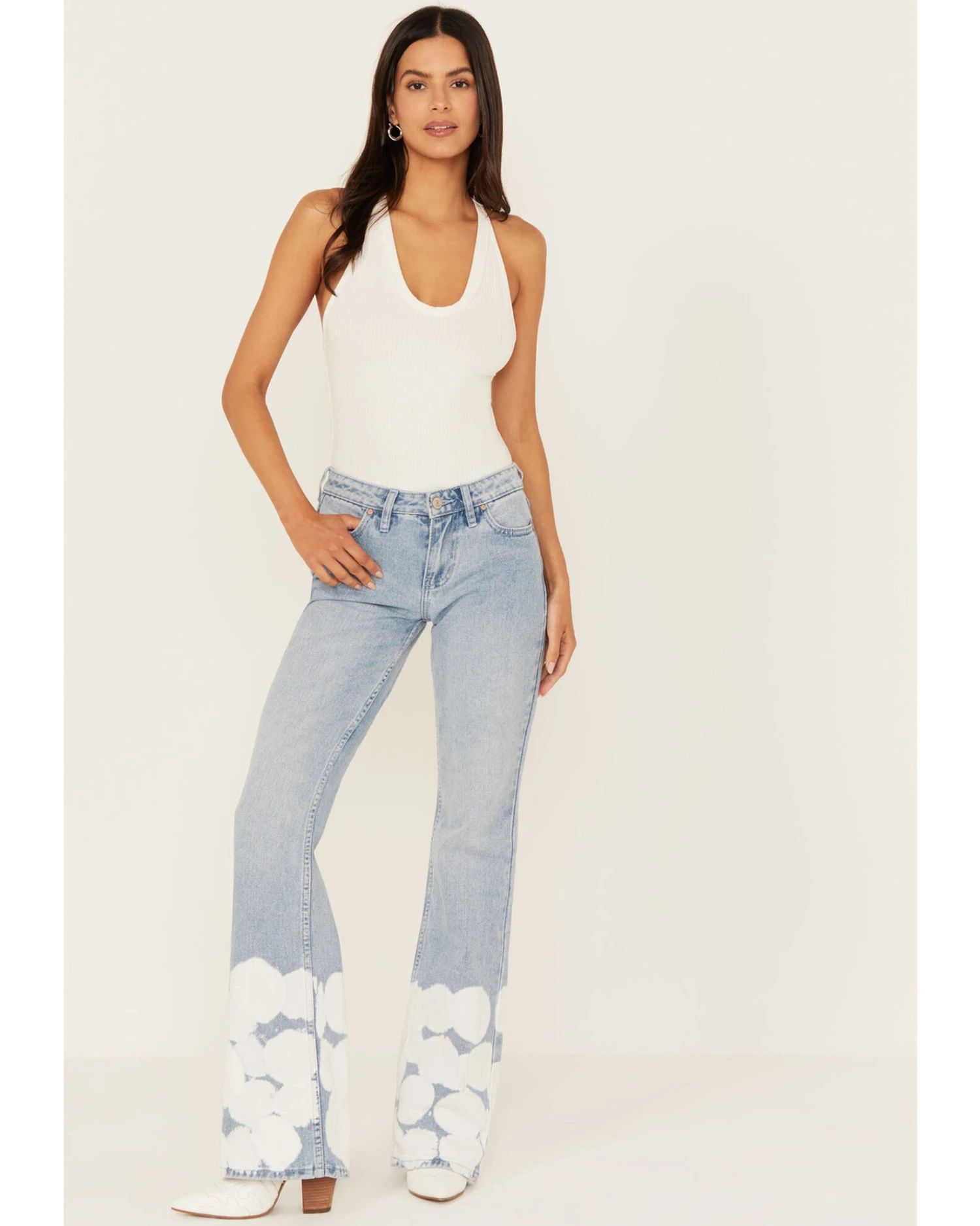 Shyanne Women's Wild Indigo Light Wash Mid Rise Bootcut Jeans 3 Shyanne Women's Wild Indigo Light Wash Mid Rise Bootcut Jeans