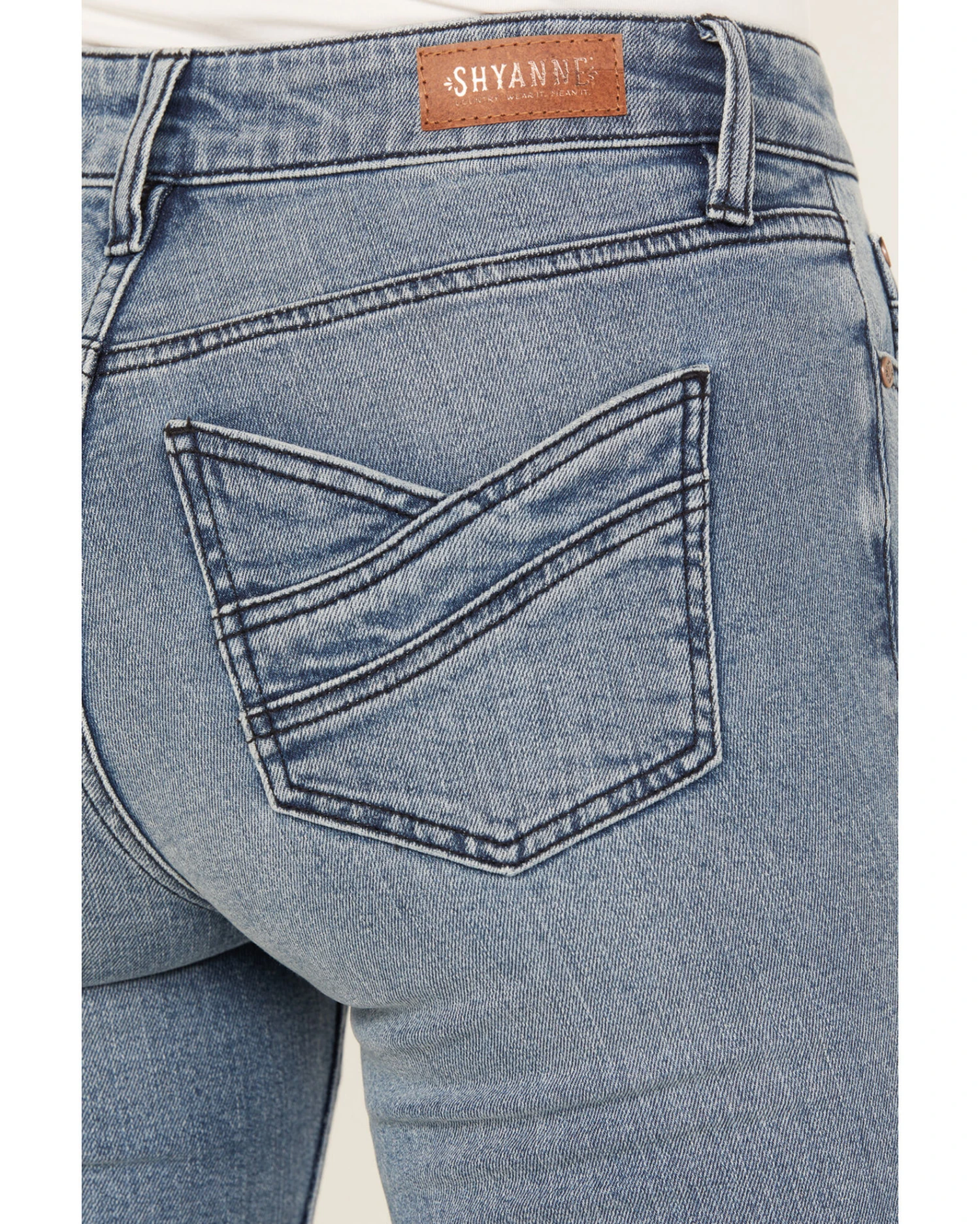 Shyanne Women's Aviza Dark Wash Mid Rise Bootcut Jeans 3 Shyanne Women's Aviza Dark Wash Mid Rise Bootcut Jeans