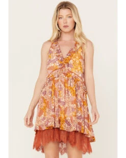 Miss Me Women's Floral Print Lace Sleeveless Mini Dress -Dan Post Store 2000387326 800 P2