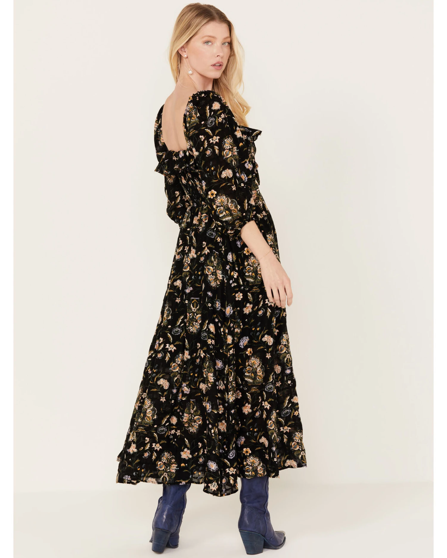Free People Women's Oasis Floral Print Midi Dress 4 Free People Women's Oasis Floral Print Midi Dress - Image 2