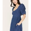 Free People Women's Cheyenne Denim Mini Dress -Dan Post Store 2000387534 416 P2