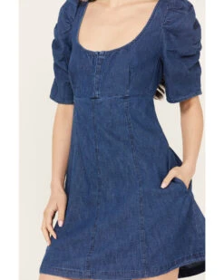 Free People Women's Cheyenne Denim Mini Dress 9 Free People Women's Cheyenne Denim Mini Dress -Dan Post Store 2000387534 416 P3