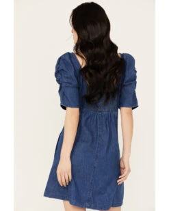 Free People Women's Cheyenne Denim Mini Dress 8 Free People Women's Cheyenne Denim Mini Dress -Dan Post Store 2000387534 416 P4