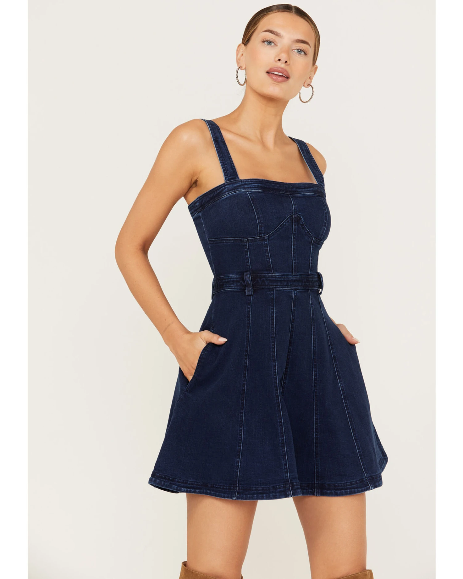 Free People Women's Margot Denim Mini Dress 4 Free People Women's Margot Denim Mini Dress - Image 2