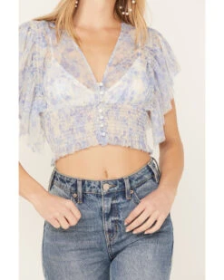Free People Women's Sugar Mesh Blouse -Dan Post Store 2000388072 103 P2