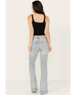 7 For All Mankind Women's Medium Wash Camila Mid Rise Dojo Trouser Jeans -Dan Post Store 2000388105 414 P1