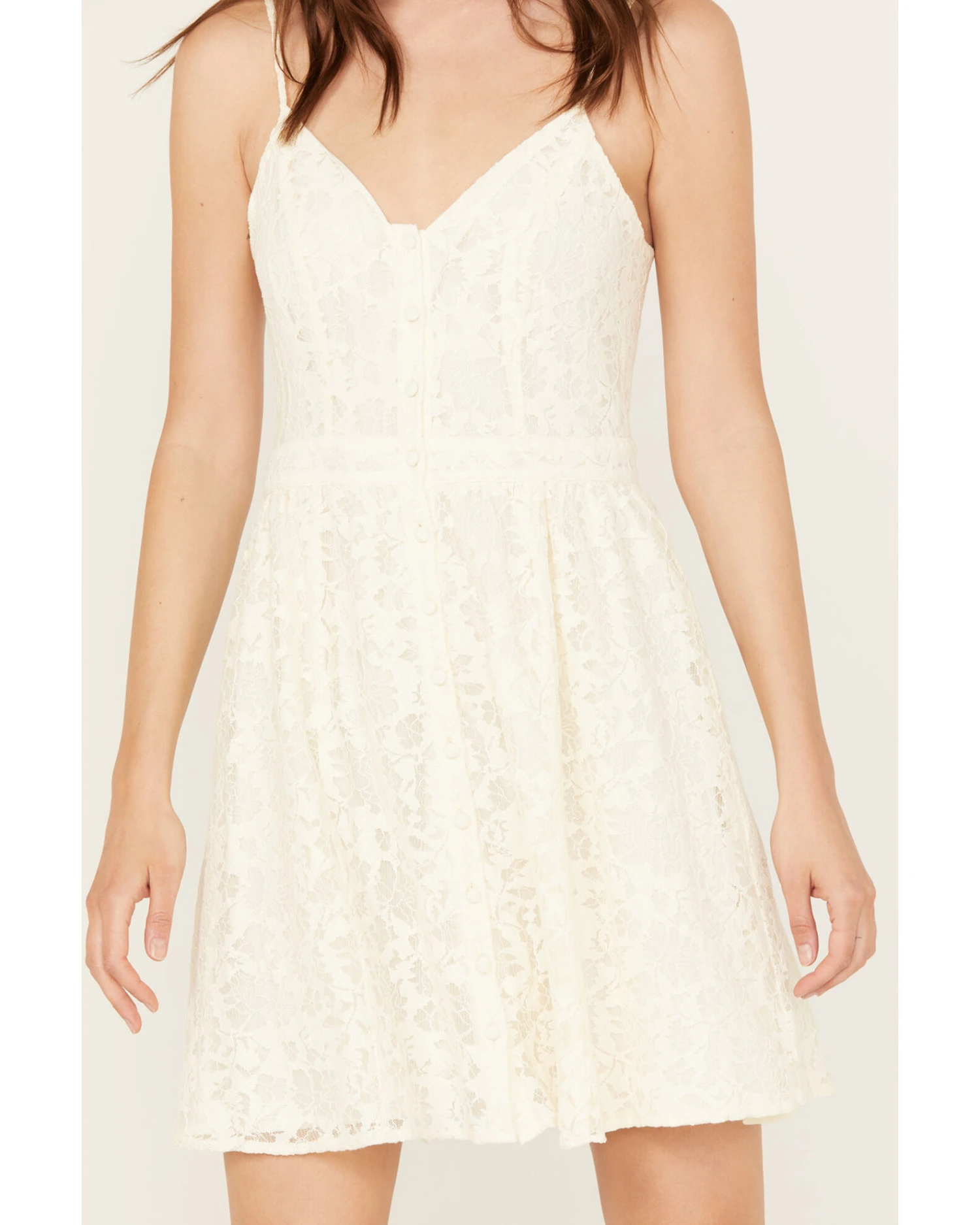 Molly Bracken Women's Lace Button Down Sleeveless Mini Dress 4 Molly Bracken Women's Lace Button Down Sleeveless Mini Dress - Image 2