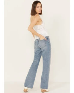 Ceros Women's Pheonix High Rise Crochet Flare Jeans -Dan Post Store 2000388371 414 P3