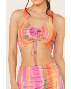 Show Me Your Mumu Women's Hazy Mesh Striped Sleeveless Top -Dan Post Store 2000388983 650 P3