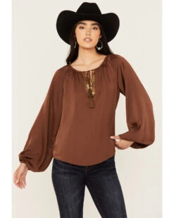 Shyanne Women's Faux Satin Tunic Blouse -Dan Post Store 2000390081 210 P1