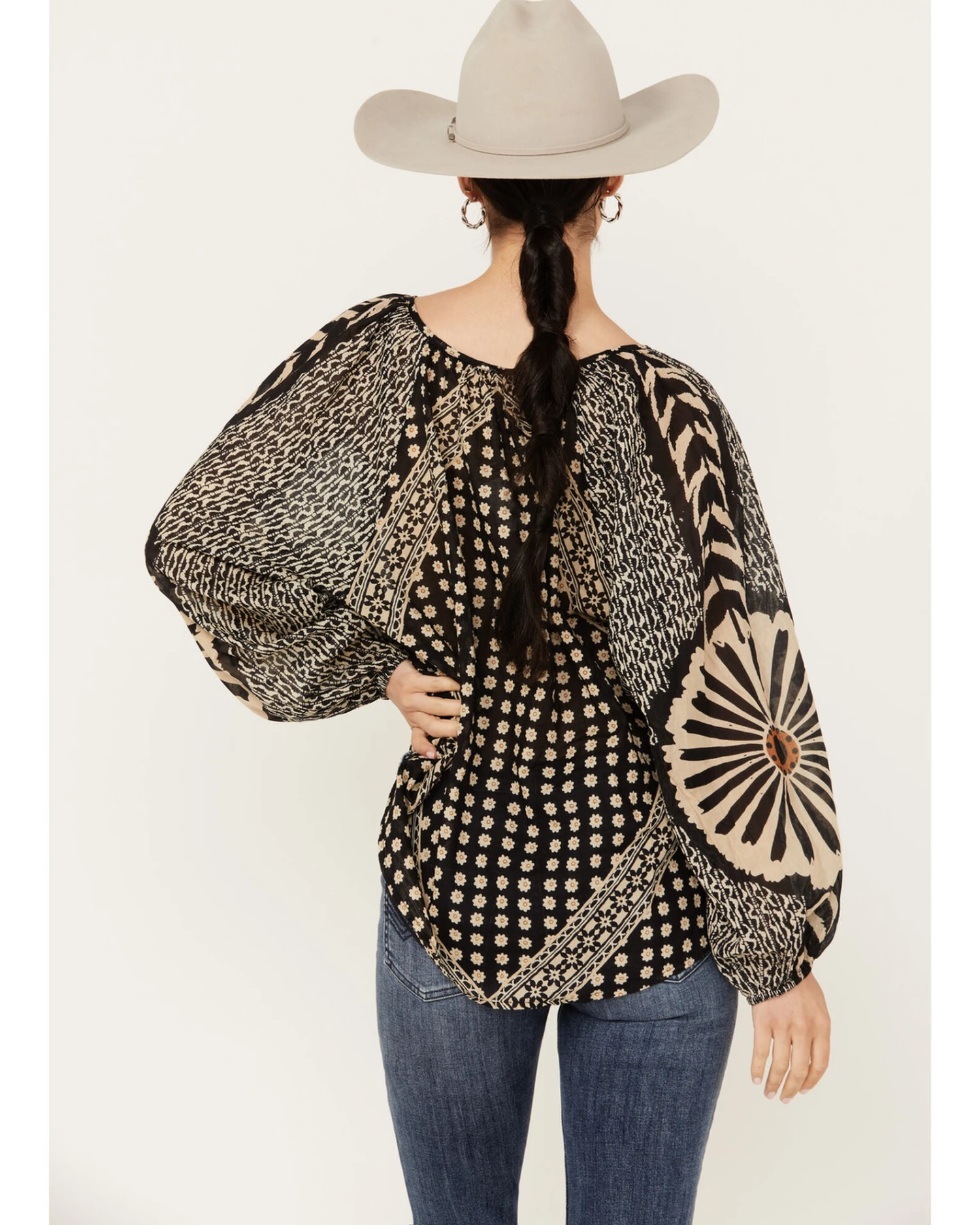 Free People Women's Elena Printed Top 5 Free People Women's Elena Printed Top - Image 3