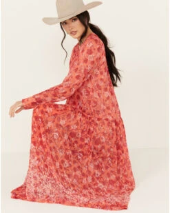 Free People Women's See It Through Floral Long Sleeve Maxi Dress 8 Free People Women's See It Through Floral Long Sleeve Maxi Dress -Dan Post Store 2000395504 600 P1
