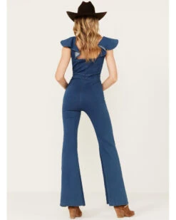 Flying Tomato Women's Denim Notch Neck Sleeveless Jumpsuit -Dan Post Store 2000396298 400 P4