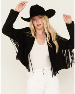 Saints & Hearts Women's Faux Suede Cropped Fringe Jacket 9 Saints & Hearts Women's Faux Suede Cropped Fringe Jacket -Dan Post Store 2000396313 001 P1