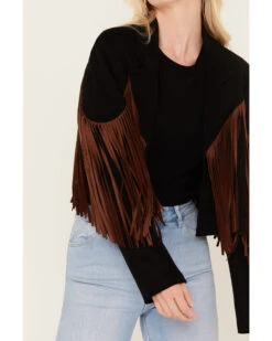 Saints & Hearts Girls' Faux Suede Cropped Fringe Jacket -Dan Post Store 2000396315 001 P3